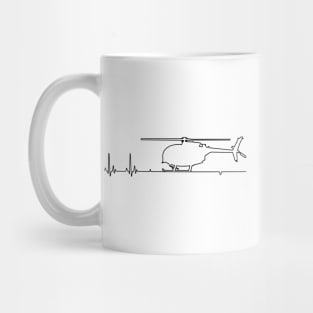 MH-6 Little Bird Helicopter Heartbeat Pulse Mug